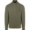 Fred Perry maglione mezza zip verde oliva - uomo - abbigliamento - moda, verde, verde scuro, L