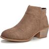 Hoefirm Stivaletti da donna con tacco basso, stivaletti invernali, Camoscio nero, 38 EU