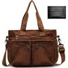 Hoseay Tote Bag Donna Borsa Tracolla Donna Grande Borsa Università Donna Velluto a Coste Borsa a Tracolla Donna Elegante Borsa a Spalla con Tracolla da Viaggio Lavoro Scuola Shopping, Marrone