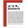Central 23 Carte d'anniversaire douce pour femme - JE TE SOUHAITE - Carte de voeux pour homme - Cadeau d'anniversaire pour ami - Pour la Saint-Valentin - Livré avec autocollants - Par