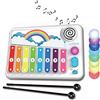 Lexibook- Xylofun Xilofono elettronico educativo per Bambini, Giocattolo Musicale, 8 Tasti, luci Guida, 2 Bacchette Incluse, Bianco/Blu, Colore