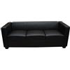 Mendler Divano Sofa 3 posti Lounge Moderno Elegante Serie Lille M65 75x191x70cm Pelle Nero