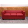Mendler Divano Sofa 3 posti Lounge Moderno Elegante Serie Lille M65 75x191x70cm Pelle Rosso