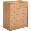 FineBuy Cassettiera Faggio 60x70x35 cm con Cinque cassetti Soggiorno Credenza Moderna | Design Madia Cucina e Ingresso | Sideboard Corridoio