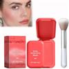 Zynewa Blush in Polvere Multiuso per Il Trucco, Crema Blush per Le Guance, Gli Occhi E La Tinta Delle Labbra, Blush Da Portare Con Sé Waterproof per Un Trucco Naturale Nude (Rosso, 5 g)