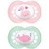 MAM Original Soothers | 18-36 Months | Pack of 2 | Comes in Dummy Steriliser Box | Sustainable Materials | Baby Accessories | Pink (Various Designs)