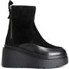 CafèNoir Cafè Noir Stivaletti in pelle con 2 zip e ampia zeppa 7,5 cm