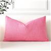 Artscope 1 Pezzi Federe per Cuscini in Finto Lino Minimalista Copricuscini Decorativo per Domestica Soggiorno Camera da Letto Divano 30x50cm, Rosso Rosa
