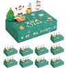 KASESSS 10 Pezzi Scatole Natalizie, Pieghevole Scatole per Biscotti Natalizi, Piccola Scatola Regalo Natale, Verde Scatole Biscotti Natale, Scatola Natalizia per Pasticceria,Dolci,Cioccolatini,Cupcake