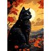 MEIYUDA 5D Diamond Painting Kit Completo Gatto Nero, Pittura Diamante per Bambini Diamond Painting, Fai-da-te Diamond Painting DIY Strass Ricamo a Punto Croce Decorazione per Casa 30x40cm