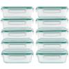 Winter Shore Contenitori Vetro con Coperchio da 630 ml (Set da 10) - Set Contenitori Vetro Borosilicato Meal Prep, Senza BPA - Contenitori Ermetici Vetro per Microonde, Forno, Lavastoviglie e Freezer