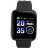 BROLEO Smart Watch Touch Screen LCD da 1,3 Pollici Contapassi IP67 Impermeabile 116 Plus Smart Watch per la Vita Quotidiana (BLACK)