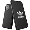 adidas Custodia progettata per iPhone 12 Mini 5.4, custodia a libro certificata di caduta, bordi rialzati antiurto originale, colore: Nero