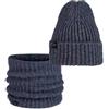 Buff Pacchetto Duo Knitted & Fleece Band Berretto Kim Water Gris e Knitted & Fleece Scaldacollo Kim Water Gris Taglia unica Adulti