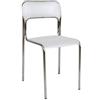 Dmora Sedia, cromata con Schienale e Seduta in plastica Bianca, cm 43x81x45, Unica