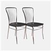 Dmora Set di 2 Sedie Moderne in Ecopelle, per Sala da Pranzo, Cucina o Salotto, cm 45x45h93, Colore Grigio, Nero
