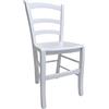 Dmora Sedia Classica In Legno, Made In Italy, Cm 46 X 42 X 87, Colore Bianco, Con Fondello In Legno