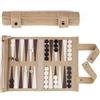 Sondergut Backgammon gioco da tavolo Cream - Avvolgibile, in 100% pelle - L'originale dal 1998 - Perfetta idea regalo per gli appassionati del campeggio e dei viaggi - 25x34cm