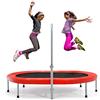 KOMFOTTEU Trampolino Elastico Doppio per Bambini 154 x 89 x 92-132 cm(L x P x A), Tappeto Elastico Bambini Pieghevole, Maniglia Regolabile, Rimbalzo Ovale per Adulti, Portato fino a 150 kg, Rosso