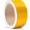 ONTWIE 5cm*10m Nastro Adesivo Catarifrangente, ONTWIE Nastro Riflettente Adesivo Autoadesivo Pellicola di Sicurezza Stickers Riflessivo Avviso Notte per Auto Moto - Giallo