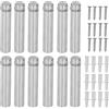 Buachois 12 Pezzi Chiodi a Vite Pubblicitari,12 x 60 mm Distanziatori per Vetro in Acciaio Inossidabile,Viti per Supporti per Cartelli,Vite Segno Pubblicità Chiodi Hardware Supporti Viti