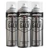 JENOLITE Vernice spray aerosol zincatura brillante| ARGENTO | Primer e finitura all-in-one | Ideale per tagli e saldature | Protezione superiore contro ruggine e corrosione | 3 x 500ml