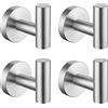KES Ganci Asciugamano Bagno Appendiabiti 4 Gancio Parete Acciaio Inossidabile SUS304 Appendini Porta Spazzolato, A2164-2-P4