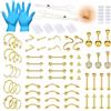 AVYRING Set di 99 piercing misti, 14 g, 16 g, 18 g, 20 g, 316 l, in acciaio chirurgico, per naso, ombelico, sopracciglio, labbro, lingua, orecchio, trago, elica, gioielli, Acciaio inossidabile
