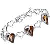 Leafael Festa della Mamma Bracciale Donna Cuore Infinity Love con Pietra dei Desideri e Cristalli Portafortuna Gioiello Anallergico Argento o Oro Rosa con Scatola Regalo Estensore Catena 7+2 Pollici