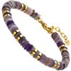 Dada Gioielli - Bracciale Uomo Pietre Naturali Scegli la Pietra che ti Rappresenta - Idea Regalo Compleanno Misura Regolabile 18,5+3 cm (Viola Ametista)