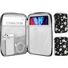 MoKo 9-11 Pollici Tablet Sleeve Case, Si Adatta 11inch iPad Air M3, iPad A16 2025, PRO 11 M4, iPad 10/9/8/7th, Galaxy Tab S9/S8/A8/A7, Custodia Protettiva con Tasca,Nero & Bianco Magnolia