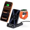 SwanScout Caricatore Wireless per iPhone, Stazione di Ricarica 3 in 1 per iPhone 17/Air/16/15/14/13/12, Base Ricarica per Apple Watch Ultra 3/11/10/9/8, per AirPods, SwanScout 708A (Senza Adattatore)