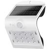 Zarivy Applique solare ricaricabile da 1,5 W e 220 lm, con sensore di presenza efficace da 2 a 6 m. Design elegante di colore bianco, dimensioni 9,6 x 7,3 x 14 cm, perfetto per illuminare il tuo