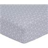 Origin Lenzuolo con angoli in bambù, Made in France, Quentin, 140 x 190 cm, Origin, Bianco e Nero