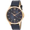 Gc Orologio da uomo in pelle blu executive Y38002G7