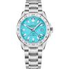 SUZAKU Pagrni Design1792 Orologio da lavoro GMT da uomo a carica automatica in acciaio inossidabile con vetro zaffiro, resistente all'acqua fino a 100 metri.(sky blue)