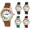 Holzwerk Germany® Orologio da bambina per bambini, in legno, ecologico, naturale, orologio da polso, analogico, classico, al quarzo, in blu, nero, verde, rosso, turchese, marrone, bianco, colorato,