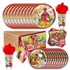 FeLeA Stoviglie per Feste di Fattoria, 81pcs Kit Piatti Tazza Di Carta Tovaglioli Animali da Fattoria Tovaglia Forchetta Compleanno Decorazioni per Bambini Uomini Donne di Compleanno Supplies per 10 Ospiti