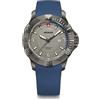 WENGER Orologio Uomo Seaforce Ø 43 mm, Swiss Made, Quarzo Analogico, Impermeabile fino a 200 m, Cinturino in Silicone, Nero/Blu