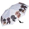 VON LILIENFELD® Ombrello Pieghevole Tascabile Apertura e Chiusura Automatica Antivento Leggero Stabile Colorato Cane Quartetto di Cuccioli