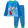 Sonic The Hedgehog Pigiama per bambini e ragazzi Sega Game On Full Length Pjs T-Shirt + Loungepants Set, Blu/verde., 5-6 Years