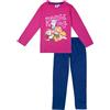 United Labels Paw Patrol - Pigiama da bambina a maniche lunghe, con pantaloni rosa/blu, rosa/blu, 110 cm-116 cm