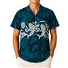 King Kameha Funky-Camicia-Hawaiana, Manica-Corta, Maori-Wedding, Petrolio-Verde, 3XL