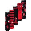 United Labels 5 Paia di Calzini Uomo Marvel Spiderman Nero Rosso 40-45 Calze Uomo, Nero/Rosso, 40-45