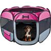 Petigi Rosa Gabbia Cuccioli XL 115 cm Cani Roditori Animali Tenda a Gabbia Panno Box animali pieghevole Petigi