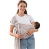 vrbabies Fascia portabebè per neonati e bambini, regolabile, traspirante, in mussola con doppio anello, ideale come regalo per i neo genitori (grigio)