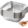 Tsffae 50 Pz Vassoio in Foglio di Alluminio Antiaderente Friggitrice Ad Aria Fodera Quadrata Teglia Forno Resistente Calore Contenitore per Alimenti per Cottura Cottura