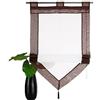 SIMPVALE Tenda a Pacchetto Finestre, Marrone 45 x 140 cm Tende Romana, Tende per Interni in Voile Trasparente con Decorazione con Nappe per Cucina, Bagno, Balcone