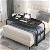 GXQFC Tavolo per Mobilità sopra Il Letto con Ruote, Tavolo Multifunzionale per Lavoro Tavolino da Letto Scrivania per Computer A Croce Regolabile in Altezza 65-95cm E Lunghezza 115-210cm(Color:Nero)