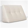 EVERGREENWEB MATERASSI & BEDS EVERGREENWEB - Cuscino da Lettura ergonomico, Cuscino Schienale a Cuneo per Letto e Divano | Cuscino Per gambe | Testata letto | Misura 45x26 cm | Colore Crema | 100% Made in Italy | CHILL PILLOW
